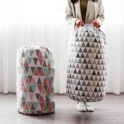 Tianshan cotton and linen large quilt drawstring storage bag, quilt and clothing organizer, large-capacity moving packing bag