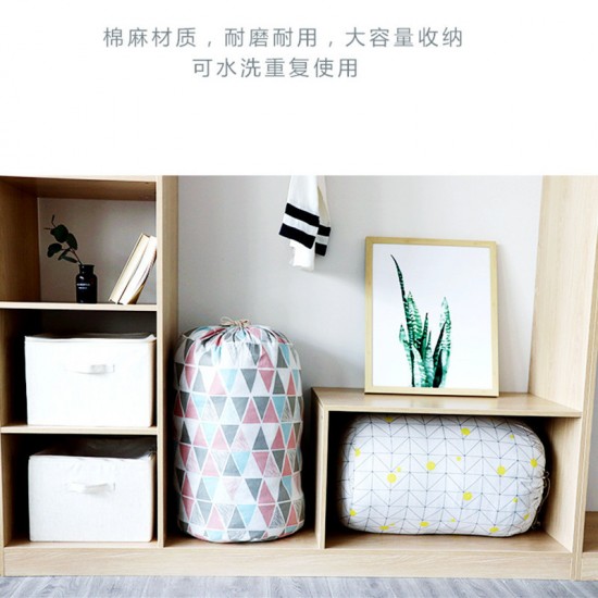 Tianshan cotton and linen large quilt drawstring storage bag, quilt and clothing organizer, large-capacity moving packing bag Tianshan cotton and linen large quilt drawstring storage bag, quilt and clothing organizer, large-capacity moving packing bag
