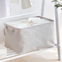 Canvas thickened storage box, foldable clothing, cotton and linen fabric drawstring storage box Nordic Home Furnishings