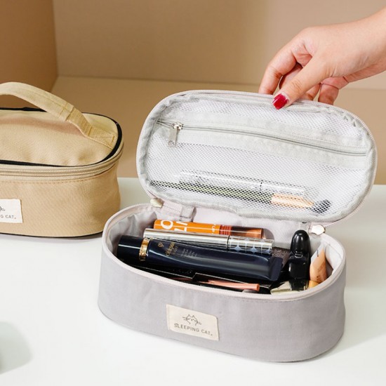 Thickened herringbone pattern portable cosmetic bag, multifunctional travel storage bag, large-capacity portable toiletry bag for business trips Thickened herringbone pattern portable cosmetic bag, multifunctional travel storage bag, large-capacity portable toiletry bag for business trips