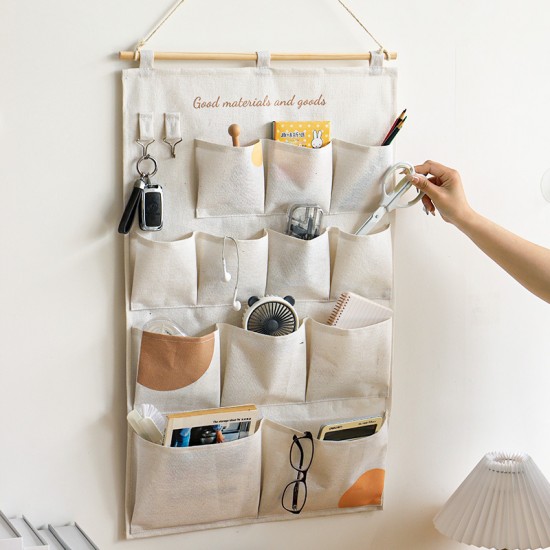 Multifunctional cotton and linen dormitory bedside storage bag, bedroom, and living room door storage bag. Multifunctional cotton and linen dormitory bedside storage bag, bedroom, and living room door storage bag.