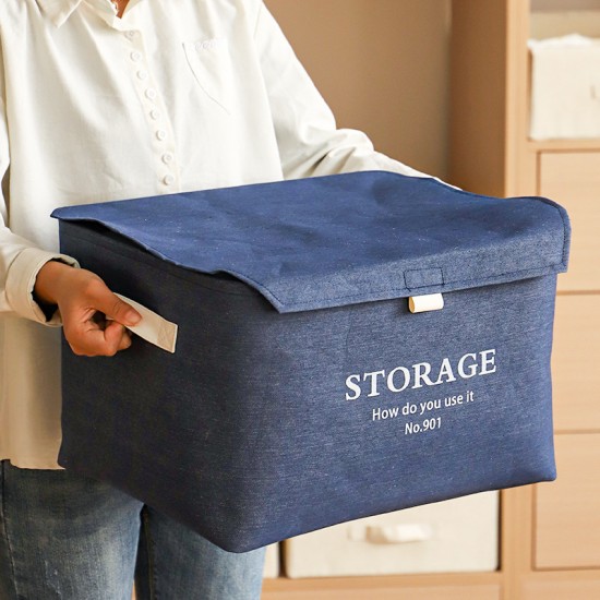 Household clothing and toy storage box, bedroom dustproof storage device with lid, foldable storage box, clothing storage basket Household clothing and toy storage box, bedroom dustproof storage device with lid, foldable storage box, clothing storage basket