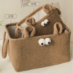 Foldable clothing storage box, washable large drawstring storage basket, simple cotton and linen storage box