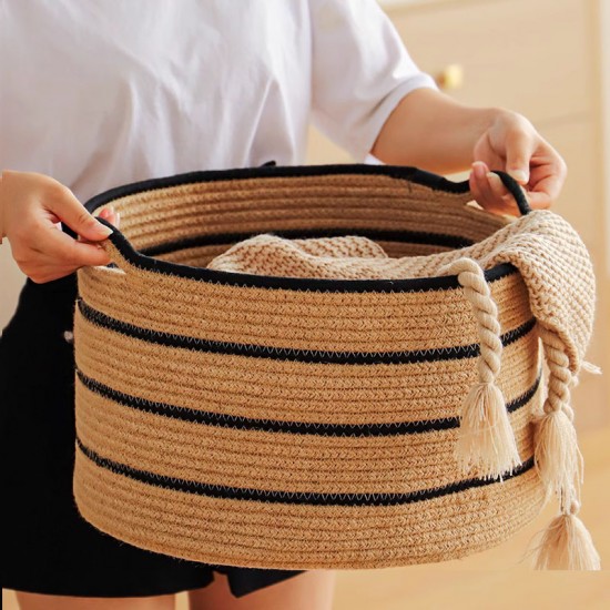 Factory-direct household cotton storage basket, multifunctional storage basket for toys, snacks, and sundries, large-capacity laundry basket