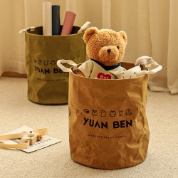 Tianshan cotton and linen clothing storage box with lid. Foldable Japanese-style storage box for clothes, snacks, and toys