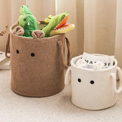 Pure Time carefully selected cartoon living room children's toy storage bin, thickened lambswool large-capacity laundry hamper.