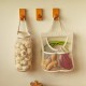 Mesh breathable wall-mounted storage bag for ginger and garlic, cotton and linen thickened mesh bag, large-capacity kitchen fruit and vegetable moisture-proof hanging bag Mesh breathable wall-mounted storage bag for ginger and garlic, cotton and linen thickened mesh bag, large-capacity kitchen fruit and vegetable moisture-proof hanging bag