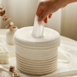 Creative handmade cotton tissue box for toilet paper, multifunctional living room coffee table napkin storage box