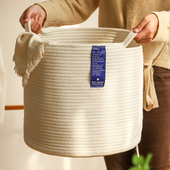 Factory-direct thickened cotton string storage basket, multifunctional snack, toy, and sundry storage basket, large-capacity laundry basket Factory-direct thickened cotton string storage basket, multifunctional snack, toy, and sundry storage basket, large-capacity laundry basket