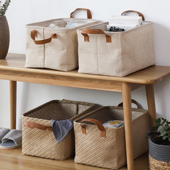 Tianshan cotton and linen wardrobe drawer storage box with compartmentalized clothing and pants storage Small storage baskets for household storage boxes Tianshan cotton and linen wardrobe drawer storage box with compartmentalized clothing and pants storage Small storage baskets for household storage boxes