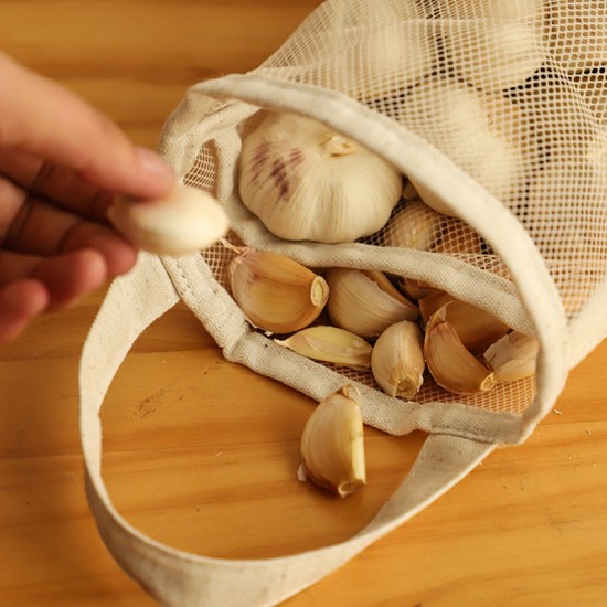 Mesh breathable wall-mounted storage bag for ginger and garlic, cotton and linen thickened mesh bag, large-capacity kitchen fruit and vegetable moisture-proof hanging bag Mesh breathable wall-mounted storage bag for ginger and garlic, cotton and linen thickened mesh bag, large-capacity kitchen fruit and vegetable moisture-proof hanging bag