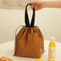 Nylon high-value waterproof handbag for travel, portable lunch bag, office worker insulated lunch box bag, student lunch bag