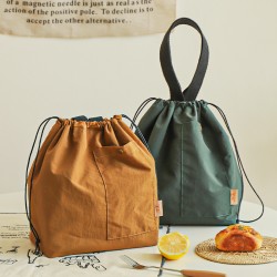 Nylon high-value waterproof handbag for travel, portable lunch bag, office worker insulated lunch box bag, student lunch bag
