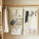Pure Time double-sided cotton and linen underwear hanging bag, multifunctional sock storage bag for home use, wardrobe expansion storage bag. Pure Time double-sided cotton and linen underwear hanging bag, multifunctional sock storage bag for home use, wardrobe expansion storage bag.