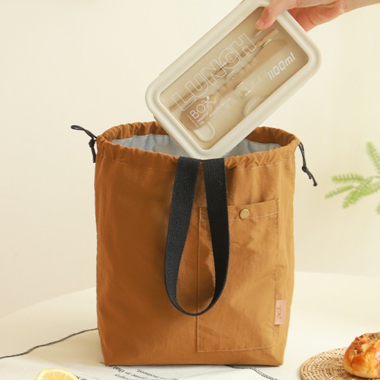 Nylon high-value waterproof handbag for travel, portable lunch bag, office worker insulated lunch box bag, student lunch bag Nylon high-value waterproof handbag for travel, portable lunch bag, office worker insulated lunch box bag, student lunch bag