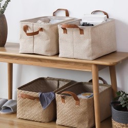 Tianshan cotton and linen wardrobe drawer storage box with compartmentalized clothing and pants storage Small storage baskets for household storage boxes