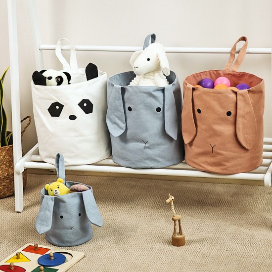 Simple children's toy storage bin, pure cotton canvas, large-capacity fabric sundries storage basket, baby toy storage bag Simple children's toy storage bin, pure cotton canvas, large-capacity fabric sundries storage basket, baby toy storage bag