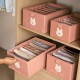 Family-sized cotton wardrobe storage basket with drawers, foldable storage box for clothing, underwear, and other items.
