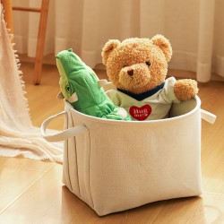 Cylinder household storage basket for clothes and sundries, large-capacity waterproof and moisture-proof, portable plush toy storage basket