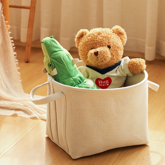 Cylinder household storage basket for clothes and sundries, large-capacity waterproof and moisture-proof, portable plush toy storage basket