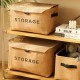 Cotton and linen fabric home storage box Wardrobe desktop storage box, clothes and quilt storage basket, sundry storage box with lid