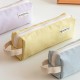Simple Japanese-style student-style large-capacity double-layer macaron pencil case, multifunctional waterproof nylon portable stationery bag Simple Japanese-style student-style large-capacity double-layer macaron pencil case, multifunctional waterproof nylon portable stationery bag