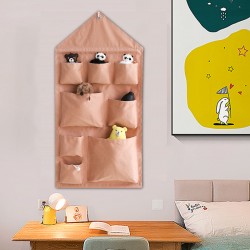 Simple Thickened Cotton Canvas Children's Cute Hanging Bags, Large-Capacity Fabric Storage Bags for Doors and Walls