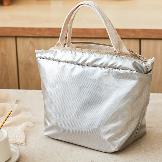 Thickened aluminum foil canvas student and office lunch bag, insulated and fresh-keeping lunch bag, large-capacity lunch box bag Thickened aluminum foil canvas student and office lunch bag, insulated and fresh-keeping lunch bag, large-capacity lunch box bag
