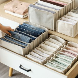 Tianshan Cotton and Linen Soft-Lid Storage Box, Multifunctional Clothing Organizer, Foldable, Layered, Large Capacity Wardrobe Storage Box Travel storage bag, suitcase divider, clothing organizer, portable travel bra organizer, underwear storage bag