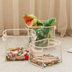 Carefully selected transparent children's toy storage basket, plush doll, and building block storage box for home use.
